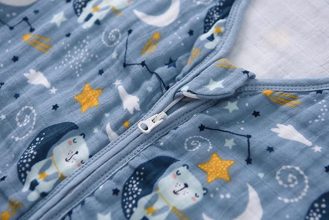 TADO MUSLIN Baby Sleep Sack 6-12 Months Wearable Blanket for Babies 100% Organic Cotton 2-Way Zipper YKK 0.5 TOG Toddler Sleeping Sacks Bears