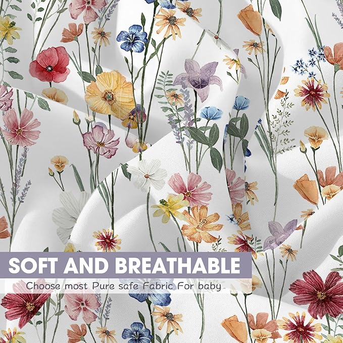 Bimocosy Crib Sheets 4 Pack, Baby Crib Sheets Fitted for Boys and Girls Breathable & Snug Fit, Soft Toddler Bed Sheets for Standard Crib Mattress Nursery Daycare Essentials, Butterfly Meadow