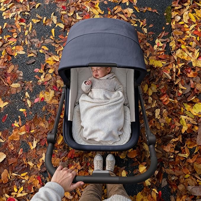 MAMAZING Air Lux Baby Stroller with Bassinet from Newborn to 50 lbs, Strength Carbon Fiber Frame Only 15.8lbs, Bassinet Stroller Included Reversible Seat, Car Seat Adapter & Large Storage Basket