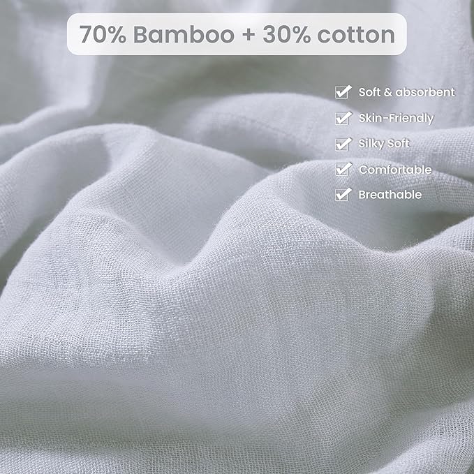 Softan Swaddle Blankets for Baby Girls & Boys Gift, Large 47X47 inches Receiving Blankets for Newborn,4 Pack Gray Elephant