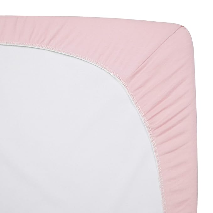 American Baby Company 2 Pack Fitted Crib Sheets 52" x 28" - Ultra Soft Microfiber Crib and Toddler Bed Sheets, White/Pink, Neutral for Boys & Girls