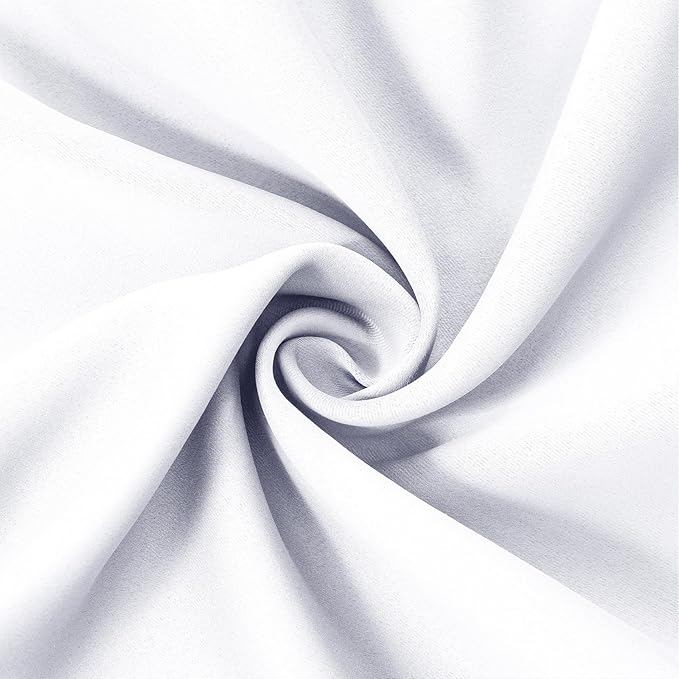 LEMOMO Blackout Curtains 52 x 63 Inch Off White Curtains 2 Panels Darkening Thermal Insulated Bedroom Curtains