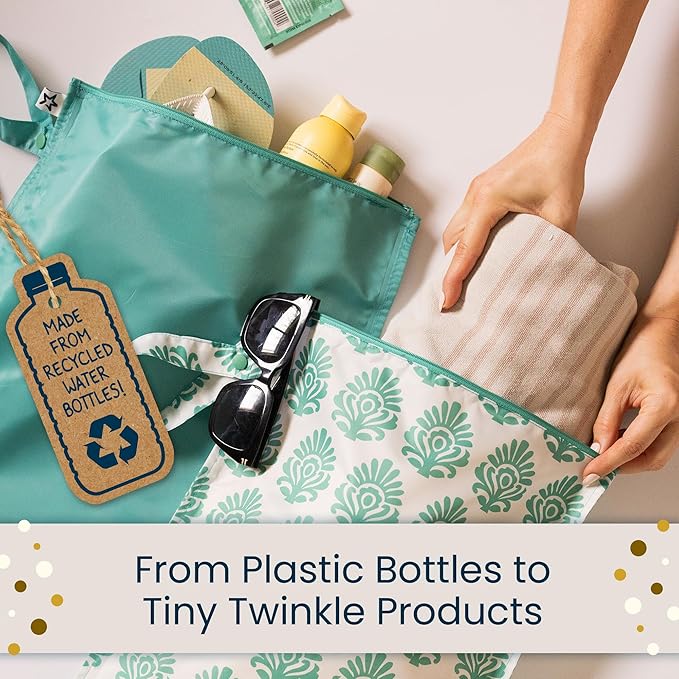 Tiny Twinkle Mess Proof Wet Bags | 2-Pack Reusable Waterproof Wet Bags for Swimsuits | Baby Clothes | Travel & Diaper Bag (Sweet Treat)