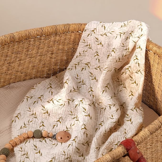 lulumoon Baby Bassinet Sheets Muslin: Cotton Bedside Bassinet Sheets Floral for Girls - Fitted for Bedside Sleeper Mattress
