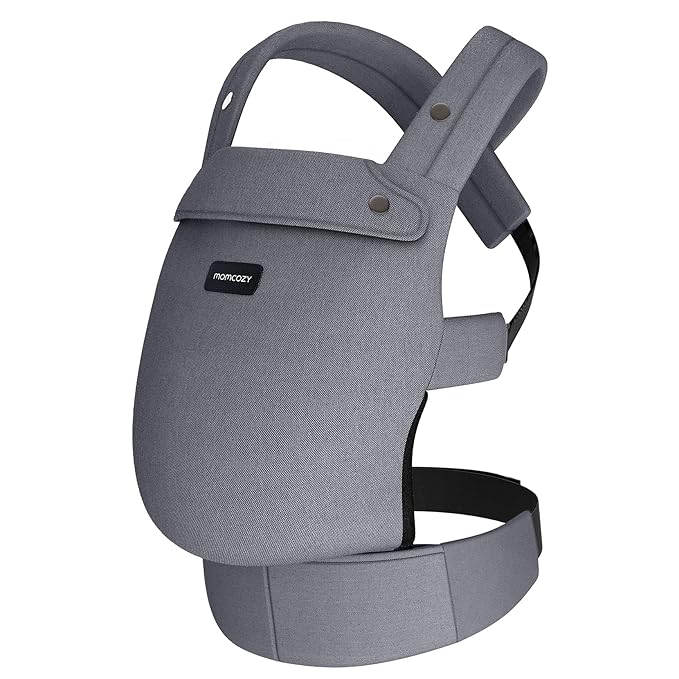 Momcozy Baby Carrier - Ergonomic, Cozy and Lightweight Carrier for 7-45lbs, Effortless to Put On, Ideal for Hands-Free Parenting, Enhanced Lumbar Support, Purehug for Infant to Toddler, Grey