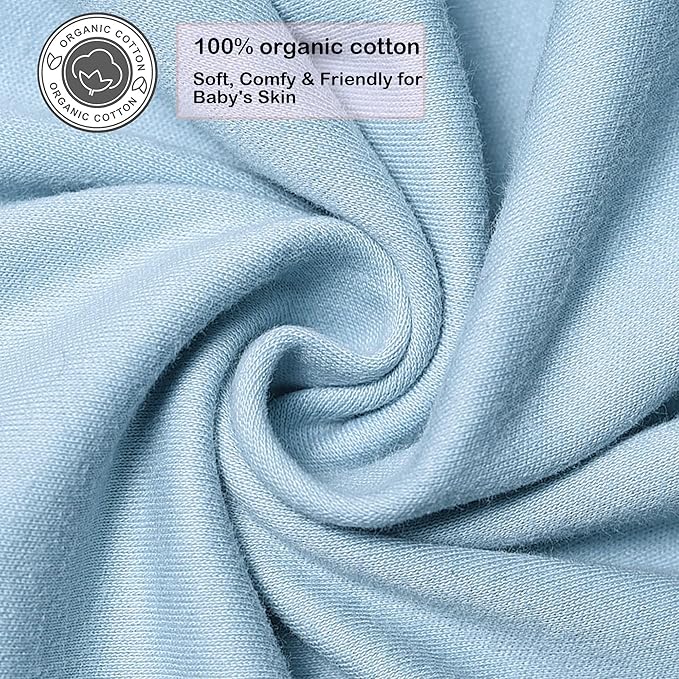 Baby Swaddle,Sleep Sack 6-12 Months,Adjustable Wearable Transition Blanket,Miracle Swaddles for Babies Large,100% Cotton(Cyan)