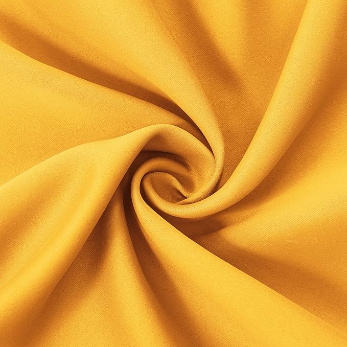 LEMOMO Yellow Thermal Blackout Curtains/40 x 72 Inch/Set of 2 Panels Room Darkening Curtains for Bedroom and Living Room