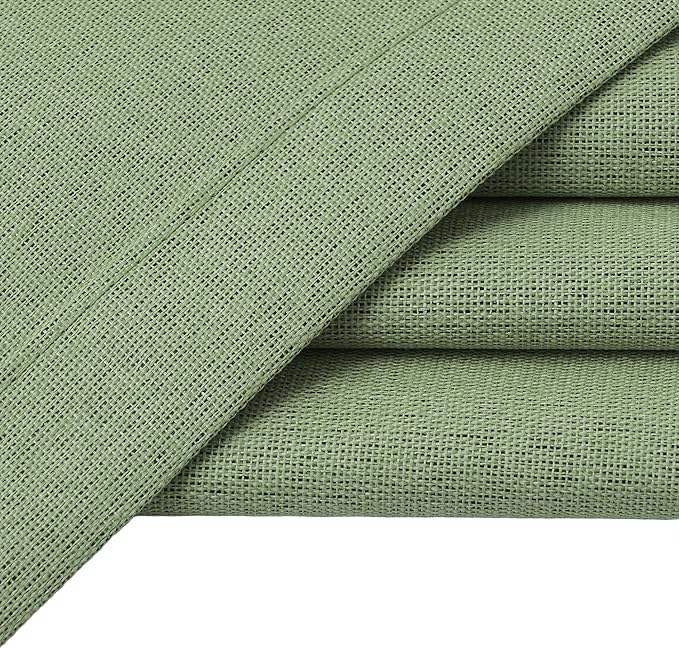 Light Weight Curtains 100% Blackout Linen Textured Curtains 96 Inch Length for Living Room, Bedroom, Full Blackout Curtains with Grommets Top, Green, 37" W x 96" L, 2 Panels