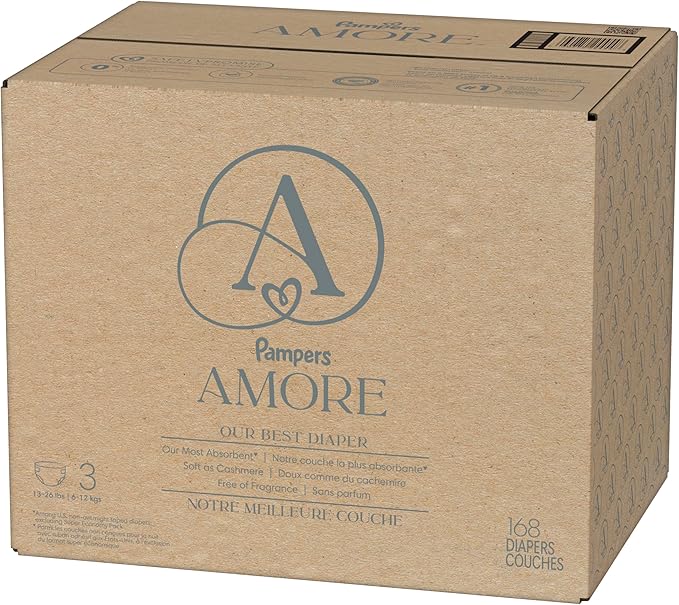 Pampers Amore, Size 3 (13-26 lbs), 168 Count, Our Best Diaper