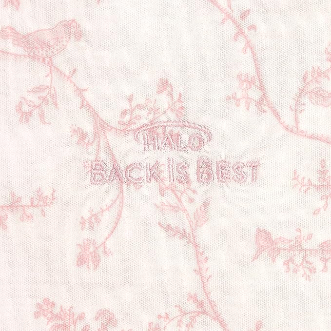 HALO SleepSack, 100% Cotton Wearable Blanket, Swaddle Transition Sleeping Bag, TOG 0.5, Pink Toile, Small, 0-6 Months