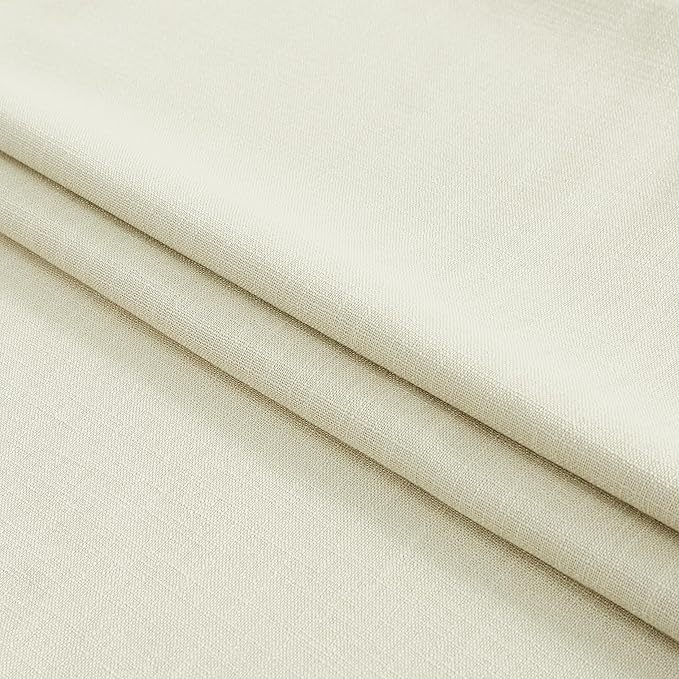WEST LAKE Ivory Pearl Full Blackout Curtains with Liners 72 Inches Long,Bailey Pinch Pleated Drapes with Back Tabs Hooks 2 Panels,Rustic Linen Textured Window Treatment Bedroom Living Room,40"Wx72"Lx2