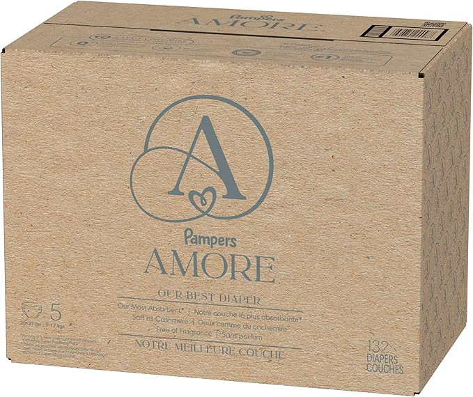Pampers Amore, Size 5 (20-37 lbs), 132 Count, Our Best Diaper