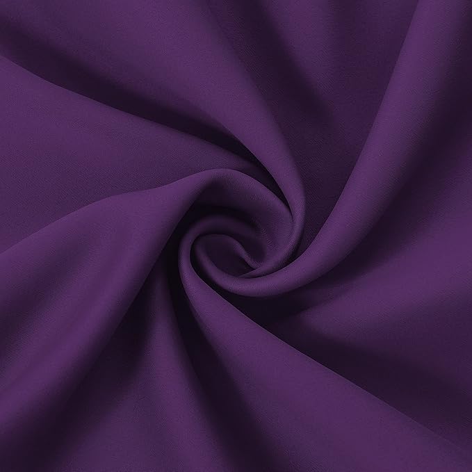 LEMOMO Purple Thermal Blackout Curtains/40 x 72 Inch/Set of 2 Panels Room Darkening Curtains for Bedroom and Living Room