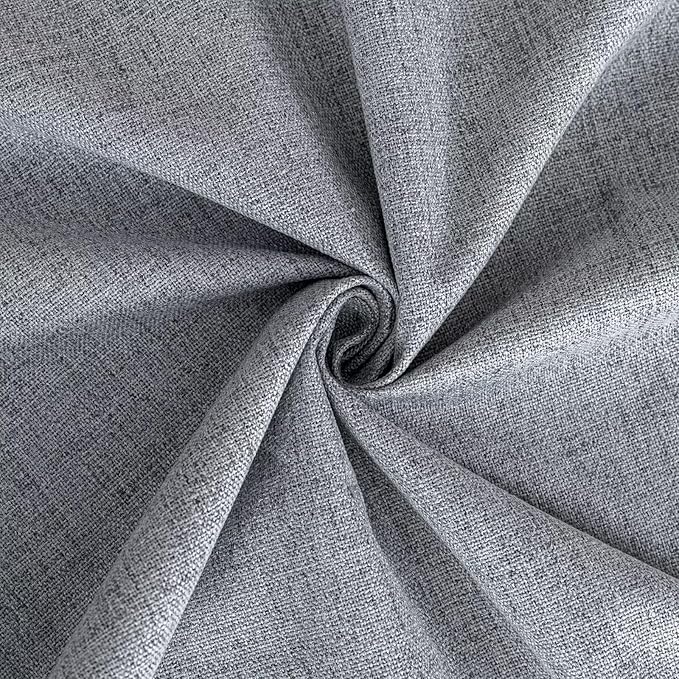 100% Blackout Curtains 72 inch Length 2 Panels Faux Linen Long Drapes for Bedroom Living Room Black Out Room Darkening Curtain Thermal Insulated Back Tab Rod Pocket(W37 x L72, Light Grey)
