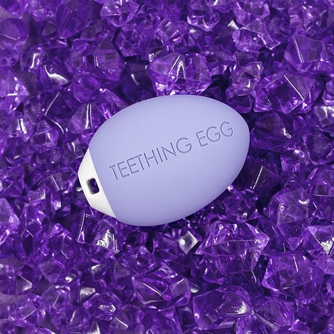 The Teething Egg Baby Teether – Freezable Teething Toy for Babies 3–6 Months up to 18 Months – Made in USA, Food-Grade TPE, Lavender