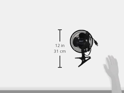Comfort Zone Portable Clip on Stroller Fan, 6 inch with Fully Adjustable Tilt, Quiet 2 Speed Bedside Fan, Mini Desk Fan, Table Fan, Easily Clip on to Desk, Stroller or Bedroom Nightstand, Black