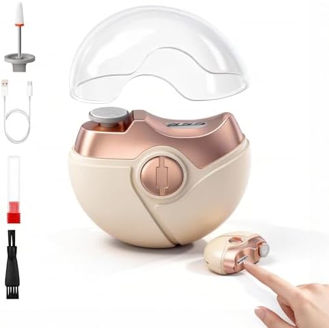 Electric Nail Clipper, Electric Clippers for Seniors, Adults and Baby, Automatic Nail Clipper with Trimming, Buffing, and Polish Removal in One, Smart Nail Clipper for Fingernail & Toenail (Beige)
