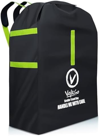 V VOLKGO Large Stroller Bag for Airplane, Large Cover for Airtravel, Jogger & Umbrella Stroller Cover for Travel - Fits Wide, Gate Check Bag, Heavy Duty Durable Infant carrier covers for Air Travel