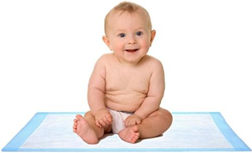 Disposable Baby Changing Pad Liner - Economy Pack 50 Count (17 x 24 Inch) - Waterproof Absorbent Blue Hospital Underpad for Incontinence with Moisture Protector - Small Chux by BrightCare