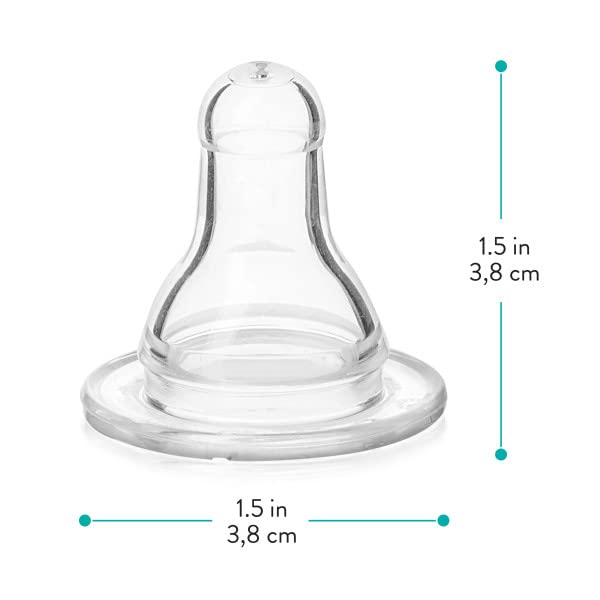 Evenflo Feeding Classic BPA-Free Silicone Medium Flow Nipples - 3 Months+, Clear (Pack of 2)