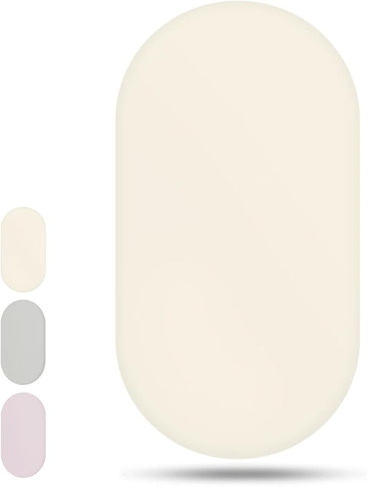 Vegan Leather Bassinet Sheets for Baby, Waterproof Wipeable, Extra Thick & PortableFit for Hourglass Oval Rectangular Cradle Pad Sheets, Standard Cradle Safe Sheets for Baby Boys Girls 32"x16"(Beige)