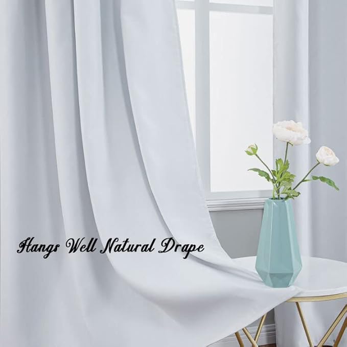 Extra Long Blackout Curtains - 2 Story High Living Room Drapes - Tall Curtains for High Ceiling or Long Window - 144 156 168 192 204 216 240 Inch 12ft-20ft Length(1 Panel,Greyish White, 100″x168″)