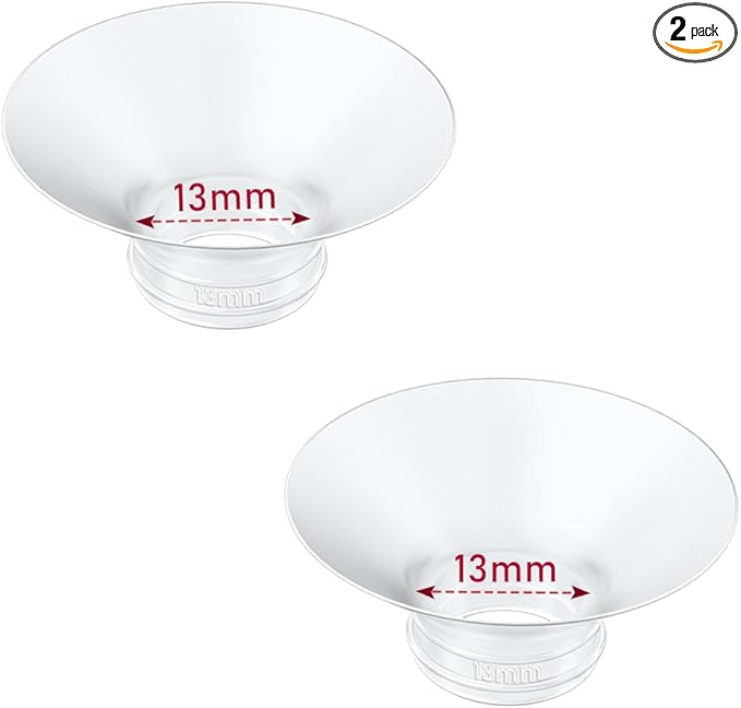 IVARONAL Flange Insert 2PCS 13mm Compatible with Momcozy M9/M6/M5/S12 Pro/V1 Pro/V2 pro, Spectra/Medela/Elvie/NCVI/TSRETE/eufy/Lansinoh/Paruu/MomMed Breast Pump 24mm Shields/Flanges (2pcs-13mm)