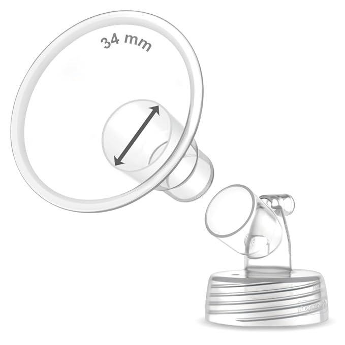 1X 34 mm Maymom Two-Piece Wide Neck Pump Parts for Spectra S1/S2 Pumps; Incl Wide Mouth Flanges; Not Original Spectra Flange