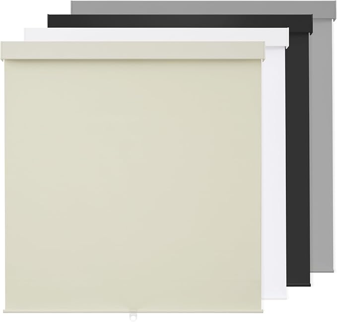 100% Blackout Roller Shades Cordless Blinds for Indoor Windows,Free-Stop Window Shades Pull Down,Thermal Insulated Fabric UV Protection,Blackout Window Guard Blinds for Home,Office,Ivory,60" W x 72" H