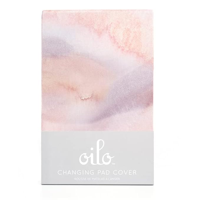 Oilo Changing Pad Cover, Breathable Turkish Cotton Fitted Jersey, 300 Thread Count, Machine Washable, Fits Standard Changing Pads (32" x 16"), Girl, Boy, & Neutral Nursery Design, Sandstone