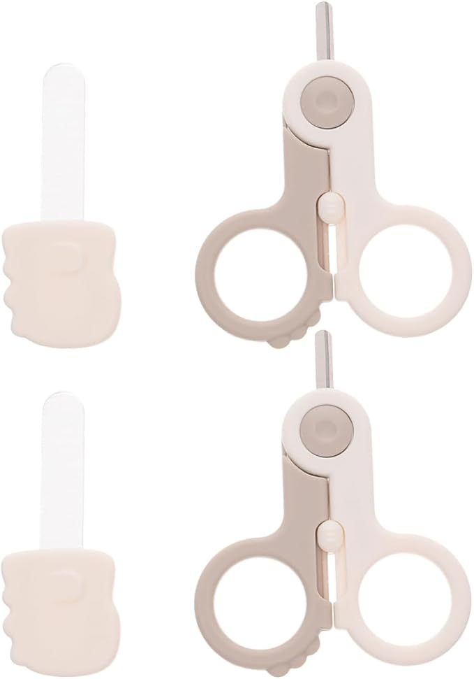 Baby Nail Scissors Set for Newborns 2-Piece Safety Fingernail Trimmer Kit Rounded Tip for Infant Use Travel-Friendly Nail Care Tools