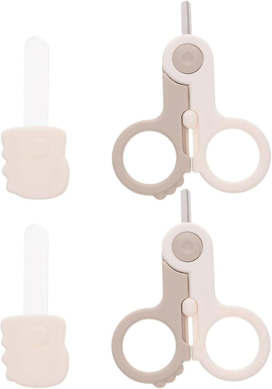 Baby Nail Scissors Set for Newborns 2-Piece Safety Fingernail Trimmer Kit Rounded Tip for Infant Use Travel-Friendly Nail Care Tools