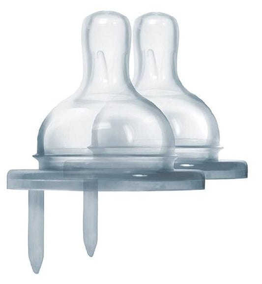 Pura Kiki Bottle Replacement Nipple 2-Pack - 100% Medical-Grade Silicone, Anti-Colic, NonPlastic - Suitable for Infants & Babies 3+ Months (Medium Flow)