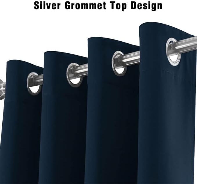 Extra Long Blackout Curtains - 2 Story High Living Room Drapes - Tall Curtains for High Ceiling or Long Window - 144 156 168 192 204 216 240 Inch 12ft-20ft Length(1 Panel,Navy, 52″x132″)