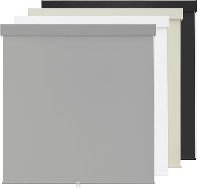 Blackout Cordless Roller Shades Blinds for Windows,Free-Stop Window Shades Pull Down,Blackout Blinds for Indoor Windows,Home,Office,Thermal Insulated Fabric, UV Protection,Grey,28" W x 72" H