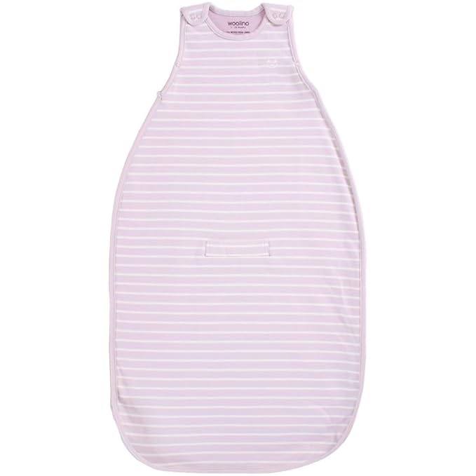 Woolino Merino Wool & Organic Cotton Baby Sleep Sack 2-24 Months – Ultimate 4-Season Baby Sleeping Bag, Universal Size Wearable Blanket, 2-Way Zipper & Adjustable Fit, Year-Round Use – Lilac