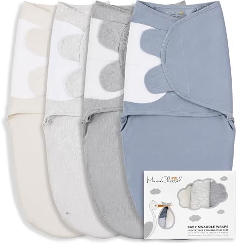 Mama Cheetah Baby Swaddle Sack 3-6 Month, Organic Cotton Swaddling Sleep Sack, Infant Swaddle Blanket, Swaddle Wrap for Large Babies, Easy Swaddles for Girl, 4-Pack