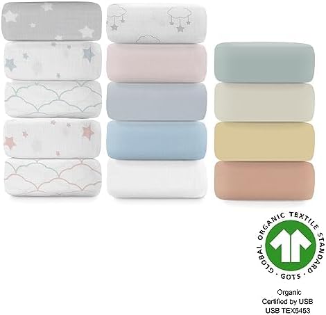 Newton Baby Fitted Crib Sheet (2-Pack) - Ultra Breathable and Soft, Organic Cotton, Fits All Standard Cribs, Plain White