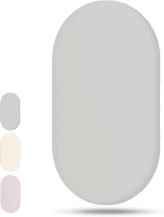 Vegan Leather Bassinet Sheets for Baby, Waterproof Wipeable, Extra Thick & PortableFit for Hourglass Oval Rectangular Cradle Pad Sheets, Standard Cradle Safe Sheets for Baby Boys Girls 32"x16"(Gray)