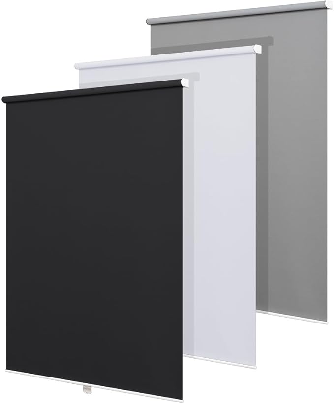 Blackout Roller Shades Blinds Cordless for Windows Without Tools and Drill,Cordless Free-Stop Blinds with Thermal Insulated, Easy to Install (33" W x 72" H, Black)