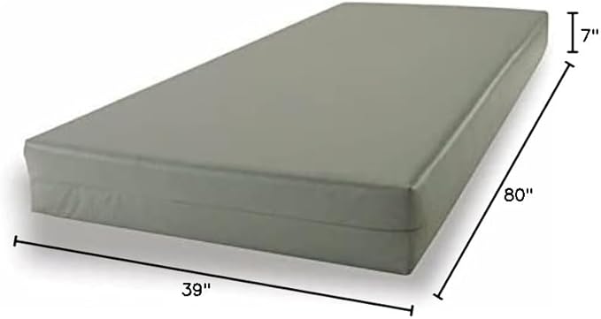 Mielmoon Cooling Gel Waterproof Foam Mattress Premium Medium Firm Plush,Vinyl noisless, Easy to Clean Made in USA Comfortable for Outdoors-Indoors (7 Inch, Twin XL)