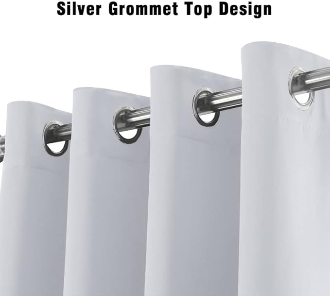Extra Long Blackout Curtains - 2 Story High Living Room Drapes - Tall Curtains for High Ceiling or Long Window - 144 156 168 192 204 216 240 Inch 12ft-20ft Length(1 Panel,Greyish White, 52″x156″)