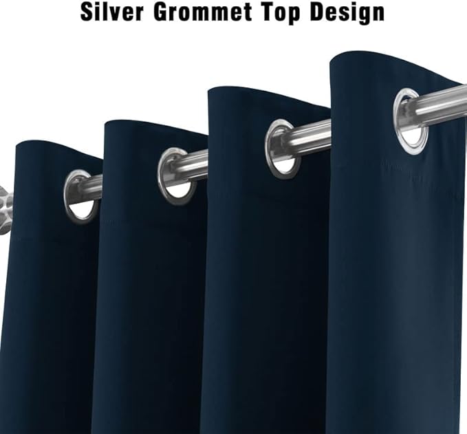 Extra Long Blackout Curtains, 132 144 156 168 192 204 216 228 240 Inch Length, 2 Story High Living Room Drapes, Tall Curtains for High Ceiling or Long Window(1 Panel,Navy, 52″x168″)