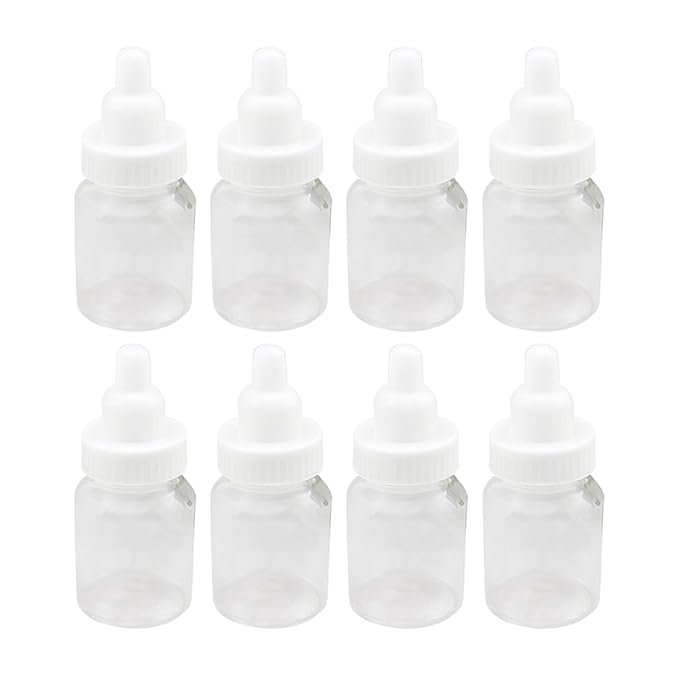 Baby Shower Favor - 36 Pack Mini Milk Bottle Party Favor Gift Bag Boxes 1.5" x 3.5" - Baby Shower Candy Jar (White)