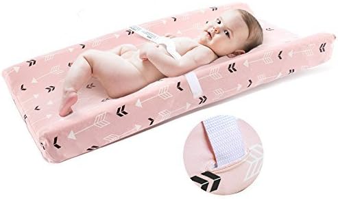 Stretchy Changing Pad Covers BROLEX 2 Pack Jersey Knit Changing Table Covers for Girls Boys,Pink & White Arrow