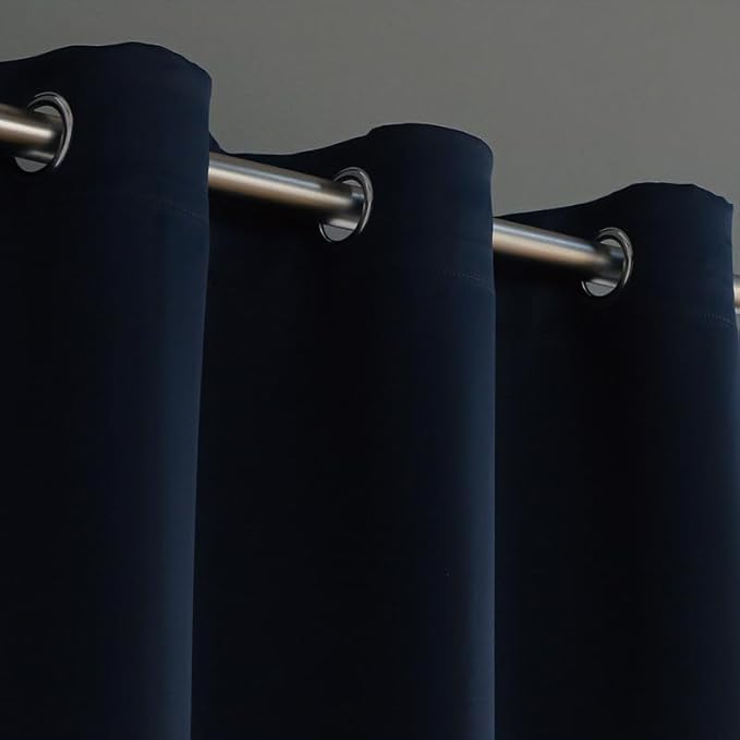 Extra Long Blackout Curtains - 2 Story High Living Room Drapes - Tall Curtains for High Ceiling or Long Window - 144 156 168 192 204 216 240 Inch 12ft-20ft Length(1 Panel,Navy, 100″x228″)