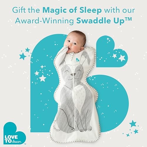 Love to Dream Swaddle Up Transition Swaddle, Patented Zip-Off Wings, Gently Help Baby Transition from Being Swaddled to Arms Free When Showing Signs of Rolling, 1.0 TOG, 13-19 lbs, Rainbow Dream