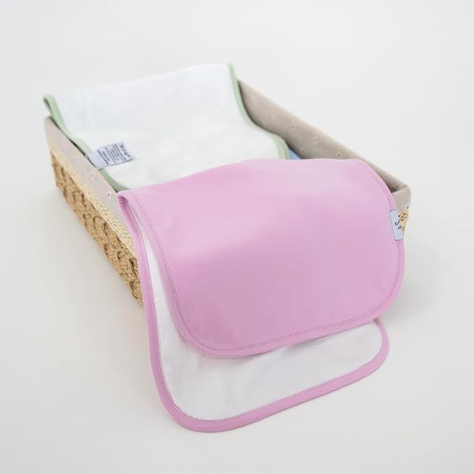 SWaddle AN Premium Baby Burp Cloths, Extra Soft Spit Up Rags with 3 Absorbent Layers, 21" x 10" Size, Pink Tint