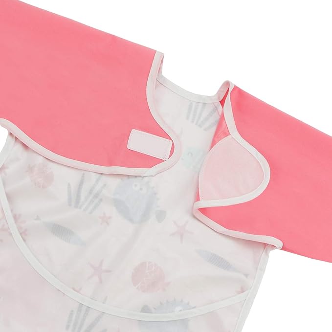 Hi Sprout Infant Toddler Baby Waterproof Sleeved Bib, Bib with Sleeves&Pocket, 6-24 Months