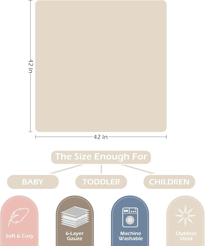 Ultra Soft Checkered Muslin Baby Blanket Pack of 2 Cotton Muslin Swaddles Blankets for Babies and Toddlers Girls Newborn 42 x 42 inches Cream and Pink